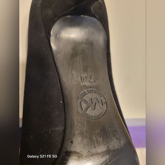 MK Michael Kors Black Suede Pointy Toe Kitten Heel Pumps Sz.6.5 MSRP $168 - Picture 8 of 8